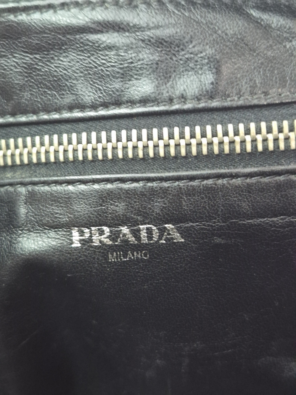 Prada Black Saffiano Leather Wrist Pouch - Picture 11 of 15